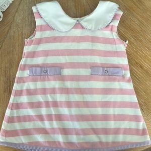 Colton pink and white stripped dress-2t